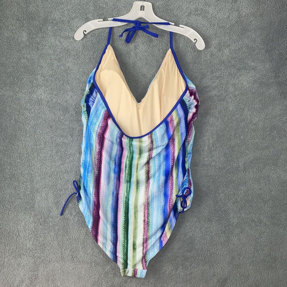 Swimsuits For All Swimsuit Womens 18 Blue One Piece Bathing Suit Beach Vacation - Picture 8 of 12